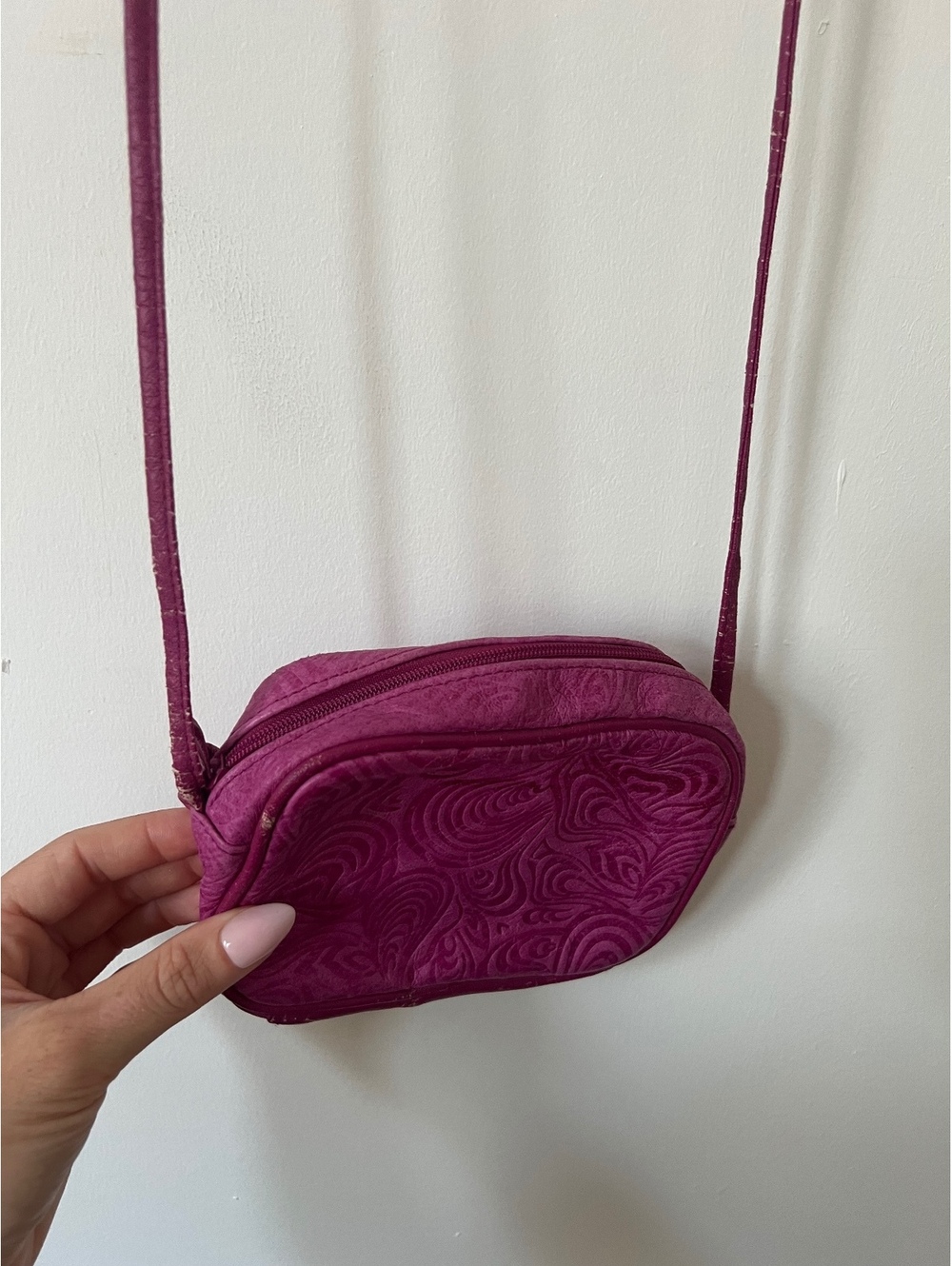 Pink Embossed Mini Crossbody Bag - Picture 3 of 7